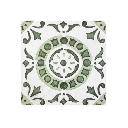 EYECATCHER Retro 12 x 12 in. Self Adhesive Vinyl Floor Tile - Green Medallion - 20 Tiles & 20 sq. ft. EY2511923
